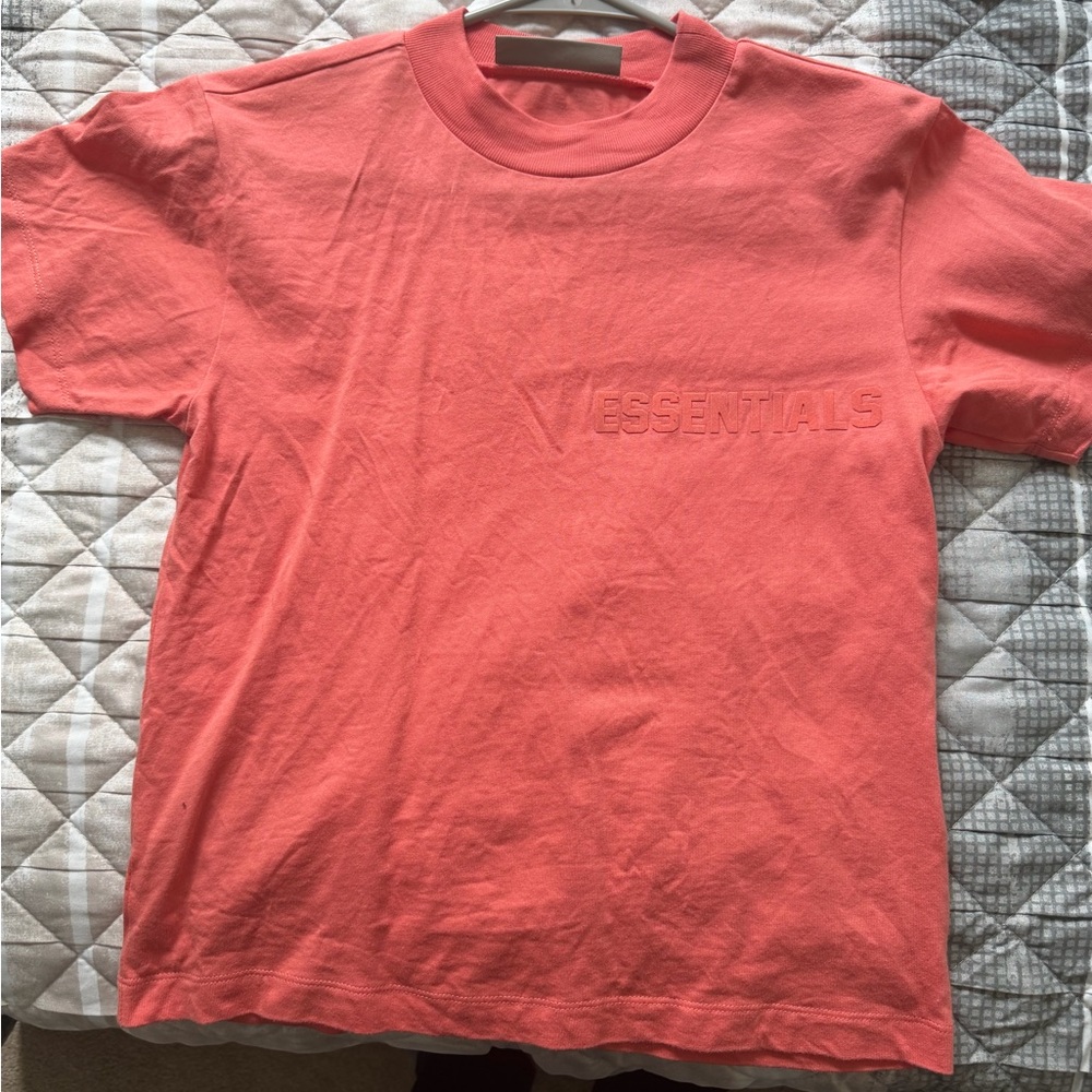 Essentials Coral Embossed Logo Tee